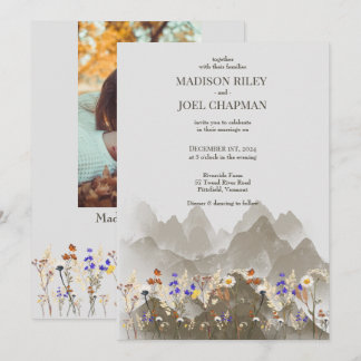 Fleurs sauvages et photos Faire-part de mariage