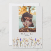 Fleurs sauvages et photos Faire-part de mariage (Dos)