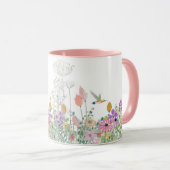 Fleurs sauvages et verdure Tasse de café florale (Devant droit)