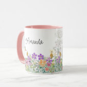 Fleurs sauvages et verdure Tasse de café florale (Devant gauche)