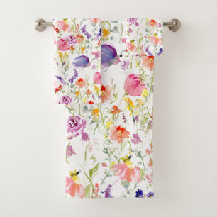 Fleurs sauvages fantaisistes   Aquarelle