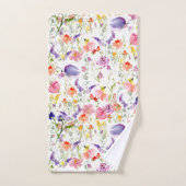 Fleurs sauvages fantaisistes | Aquarelle (Serviette à main)