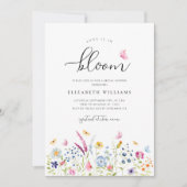 Fleurs sauvages : Invitation de douche de mariée à (Devant)