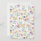 Fleurs sauvages : Invitation de douche de mariée à (Dos)