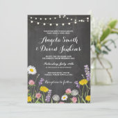Fleurs sauvages Invitations de mariage flammes de  (Debout devant)