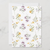 Fleurs sauvages Jaunes Violet 1er Invitation anniv (Dos)