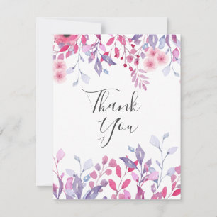 Fleurs sauvages lavande élégantes Carte de remerci
