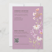 Fleurs sauvages Lavendar Faire-part de mariage de  (Dos)