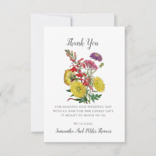Fleurs sauvages Mariage Carte de remerciements pla