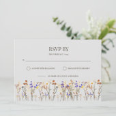 Fleurs sauvages Mariage Carte RSVP (Debout devant)