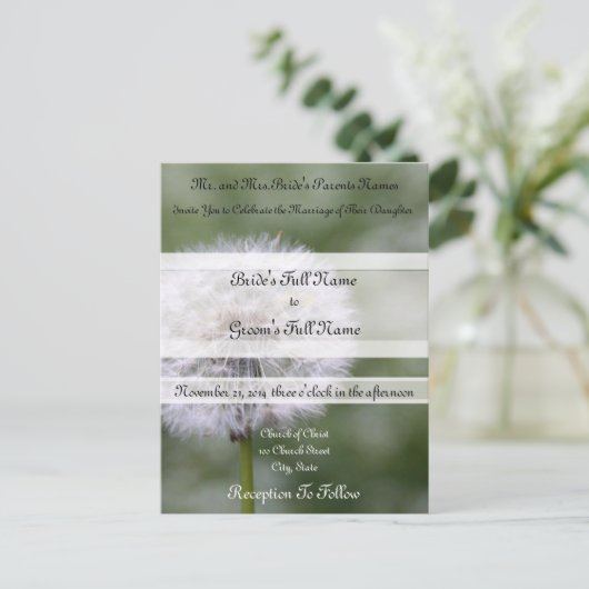 Fleurs Sauvages Mariage Invitations et Faveurs (Debout devant)