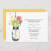 Fleurs sauvages & Mason Jar Mariage Invitations (Devant / Derrière)