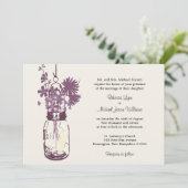 Fleurs sauvages & Mason Jar Mariage Invitations (Debout devant)