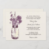 Fleurs sauvages & Mason Jar Mariage Invitations (Devant / Derrière)