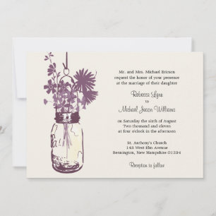 Fleurs sauvages & Mason Jar Mariage Invitations