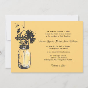 Fleurs sauvages & Mason Jar Mariage Invitations