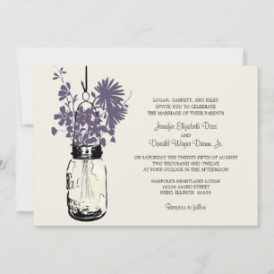 Fleurs sauvages & Mason Jar Mariage Invitations