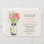Fleurs sauvages & Mason Jar Mariage Invitations (Devant)