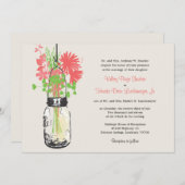 Fleurs sauvages & Mason Jar Mariage Invitations (Devant / Derrière)