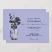 Fleurs sauvages & Mason Jar Mariage Invitations (Devant / Derrière)