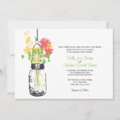 Fleurs sauvages & Mason Jar Mariage Invitations (Devant)