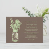 Fleurs sauvages & Mason Jar Mariage Invitations (Debout devant)