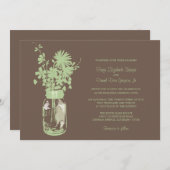 Fleurs sauvages & Mason Jar Mariage Invitations (Devant / Derrière)