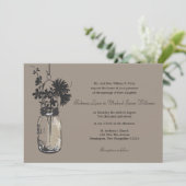 Fleurs sauvages & Mason Jar Mariage Invitations (Debout devant)