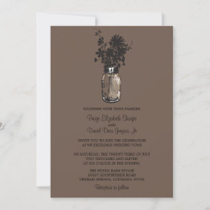 Fleurs sauvages & Mason Jar Mariage Invitations
