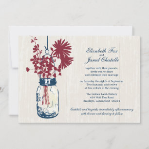 Fleurs sauvages & Mason Jar Mariage Invitations