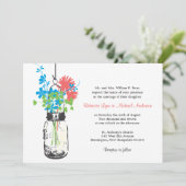Fleurs sauvages & Mason Jar Mariage Invitations (Debout devant)