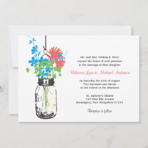 Fleurs sauvages & Mason Jar Mariage Invitations