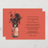 Fleurs sauvages & Mason Jar Mariage Invitations (Devant / Derrière)