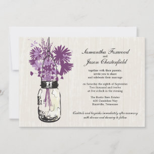 Fleurs sauvages & Mason Jar Mariage Invitations