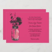 Fleurs sauvages & Mason Jar Mariage Invitations (Devant / Derrière)