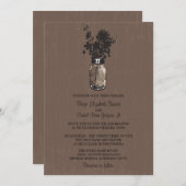 Fleurs sauvages & Mason Jar Mariage Invitations (Devant / Derrière)