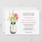 Fleurs sauvages & Mason Jar Mariage Invitations (Devant)