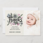 Fleurs sauvages | MERCI | CARTE PHOTO BABY SHOWER (Devant)