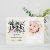 Fleurs sauvages | MERCI | CARTE PHOTO BABY SHOWER (Debout devant)