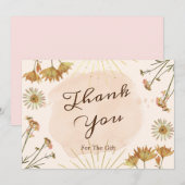 Fleurs Sauvages Merci Plat Pour La Carte Cadeau (Devant / Derrière)