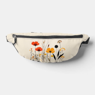 Fleurs sauvages minimalistes rouges et jaunes