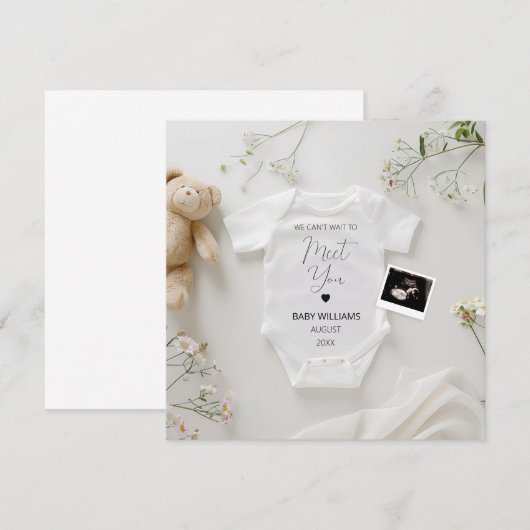Fleurs sauvages modernes Faire-part de grossesse (Devant / Derrière)