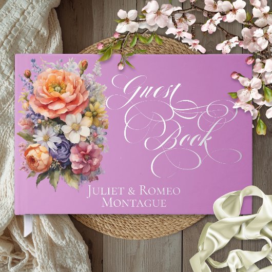 Fleurs sauvages & Monogramme - Feuille d'argent la