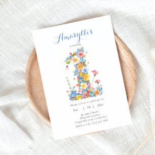 Fleurs sauvages Numéro 1 Invitation d'anniversaire