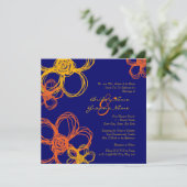 Fleurs sauvages orange et jaune Faire-part de mari (Debout devant)