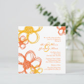 Fleurs sauvages orange et jaune Faire-part de mari (Debout devant)