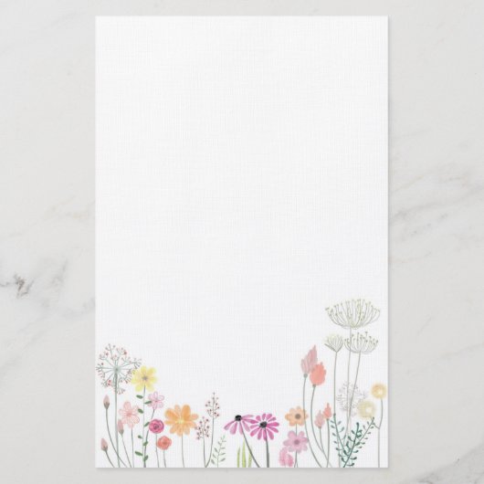 Fleurs sauvages Papeterie lin (Dos)