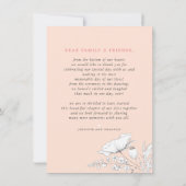 Fleurs sauvages Pêchent Merci de mariage élégant P (Dos)