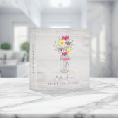 Fleurs sauvages Pot Mason Violet Feuilles de Recet