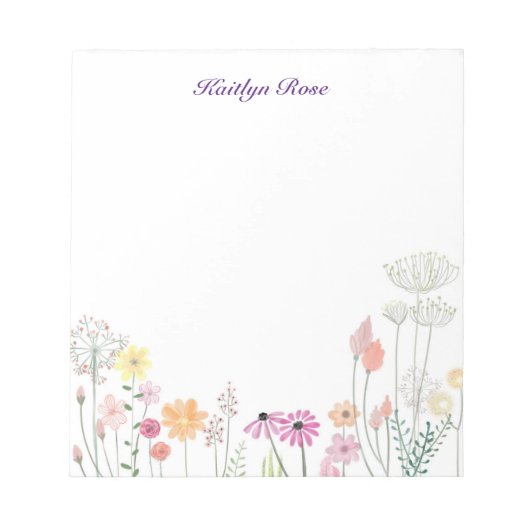 Fleurs sauvages printanières | Bloc-notes floral p (Devant)